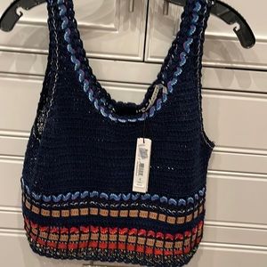 Beautiful multi color crochet top with zipper in the back🌹